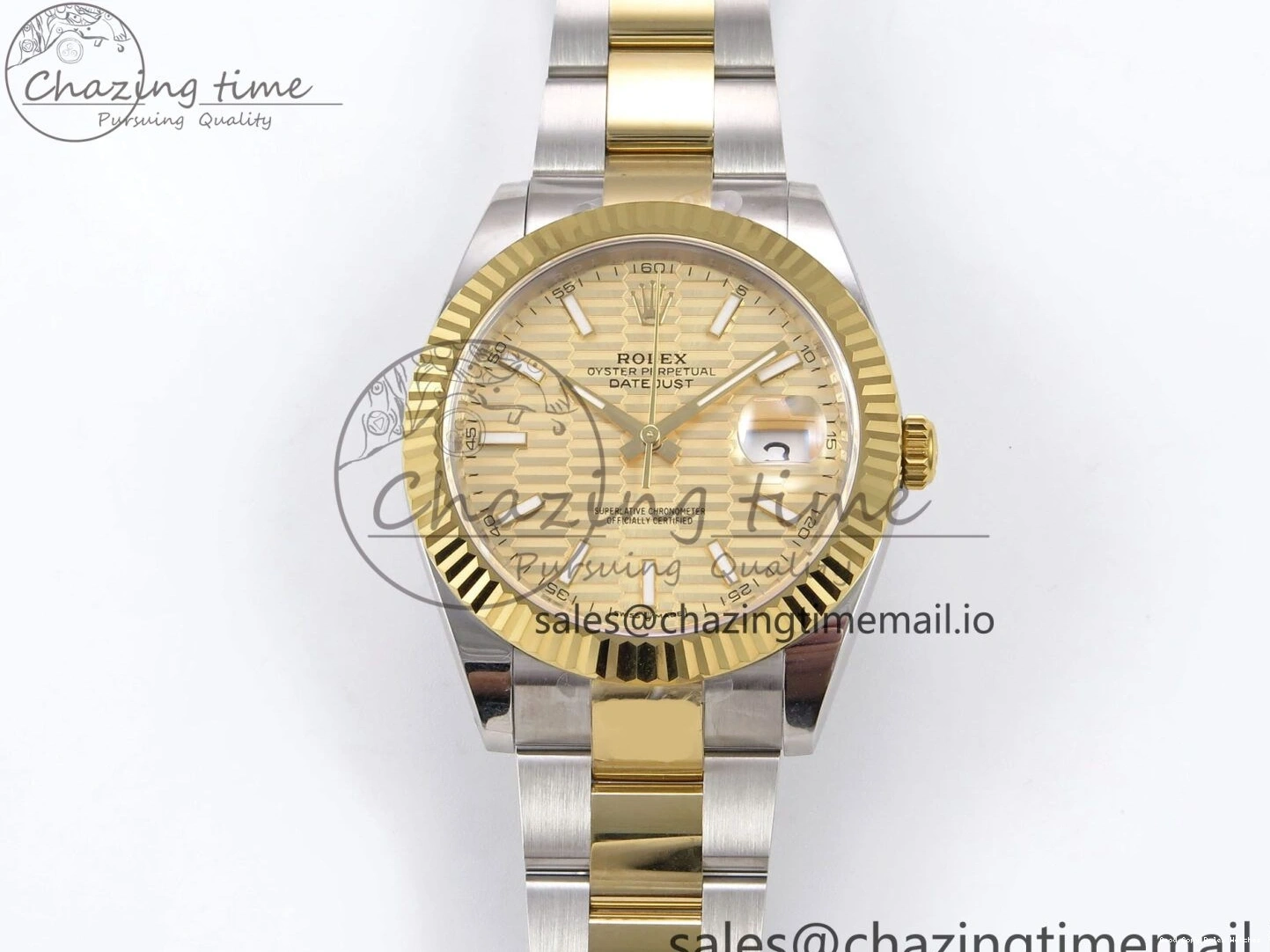 AAA Replica Watches Bracelet Thermal YG Best Edition Dial DateJust 41 Oyster 126333 EWEF SS on 976 YG Textured A 0104